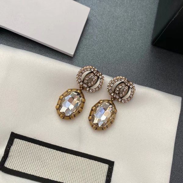 

fashion designer earrings for women stud earrings pearl jewelry gold letters hoop earring diomond box wedding ear studs charm 2022 new, Golden;silver