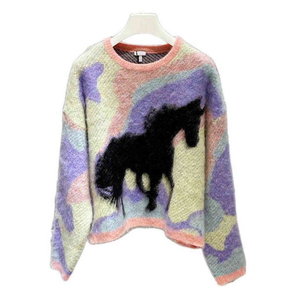 

spanish style fashion luxury women's mohair unicorn sweater,backless knit skirt dress, knitted cardigan,coat jackets,unicorns series 3, White;black