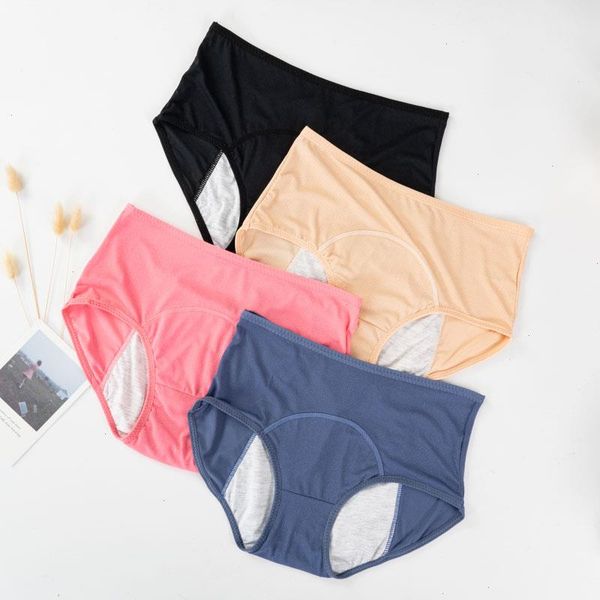 

panties for menstruation cotton menstrual high waist women underpants lingerie plus size femme culottes menstruelles, Black;pink