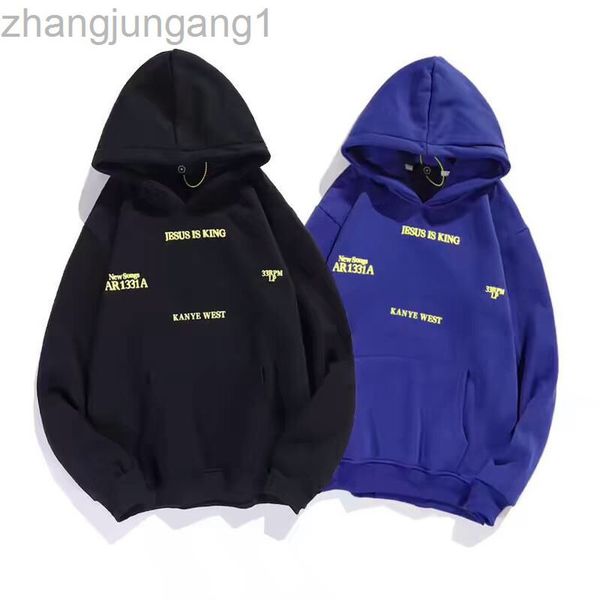 

european and american fashion brand kanyes jusig surrounding letters foam hooded plush men's and women's couple hooded sweater 222, Black