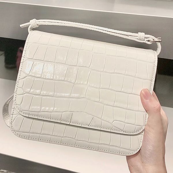 

crocodile print tote bag cross body bags shoulder handbag women genuine leather metal hardware letter flap multi compartment clutch purse wa