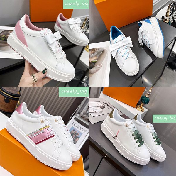 

2022 luxurys designer shoes women's white printed calfskin casual shoes non-slip bottom sports pink blue running shoesf, Black