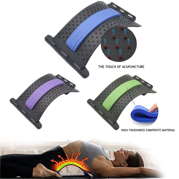 

new massager stretcher support spine deck pain relief chiropractic lumbar relief back stretcher fitness massage tool perfections