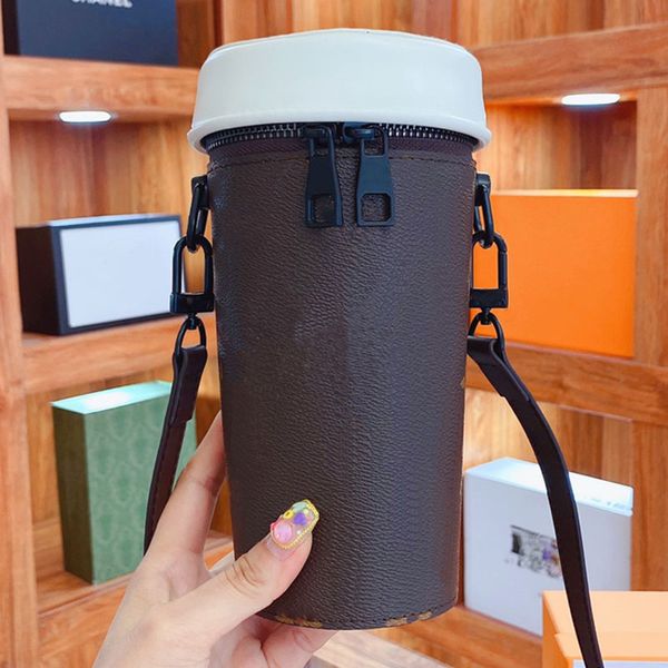 

women cup bags luxury shoulder bag designer handbag crossbody leather barrel-shaped artwork purse wallets coin holder fashion