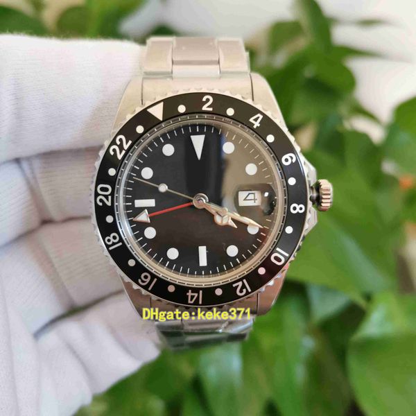 

bpf excellent quality men watches vintage 40mm 16710 16750 stainless steel black dial asia 2813 movement mechanical automatic mens watch men, Slivery;brown