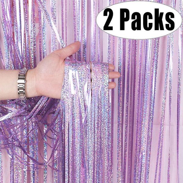 Decoração de festa 2pack Glitter Glitter Metallic Tinsel Fringe Cuttain Birthday Wedding Wedding Bachelorette Decorações de adultos para adultos