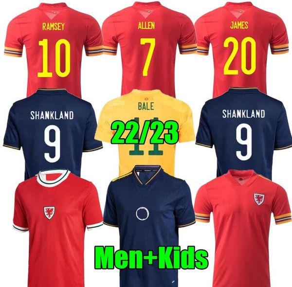 

22 23 wales scotland soccer jerseys bale allen mcginn lewis shankland findlay football shirts 2022 2023 jmcginn mctominay robertson fraser a, Black;yellow