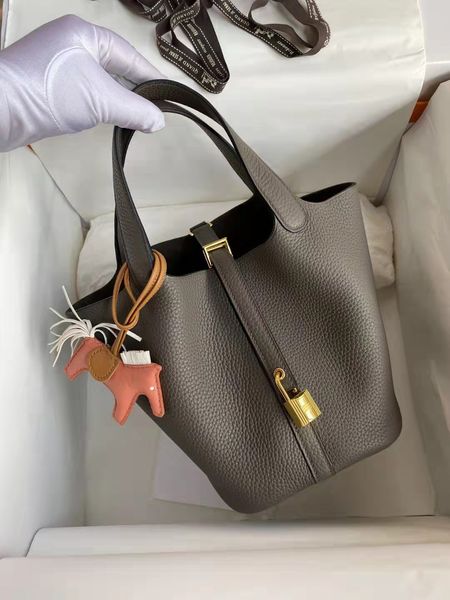 

women's bags, high-end custom quality basket picotin... 18cm tc combined swift leather handbag 0/852652