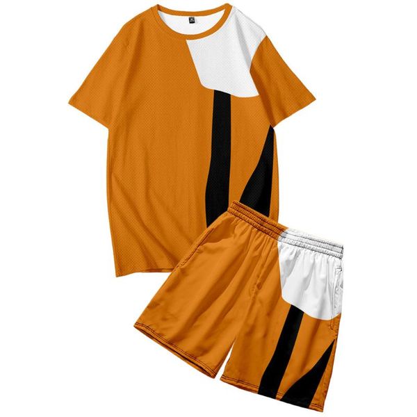 Herren-Trainingsanzüge, einfaches Muster, bedruckt, hawaiianischer Strand, kurzärmeliges T-Shirt, Shorts, lässige Streetwear, lockere Basketball-Kleidung, Größe XXS-4XL