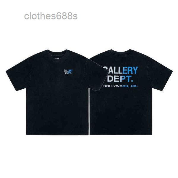 

mens t-shirts galeryss designer shirts depts washed old letters gradient print short sleeve high street t-shirtwc2y, White;black