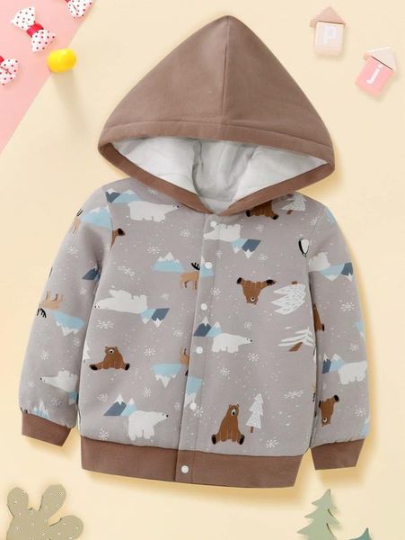 

toddler boys cartoon graphic hooded winter coat she01, Blue;gray