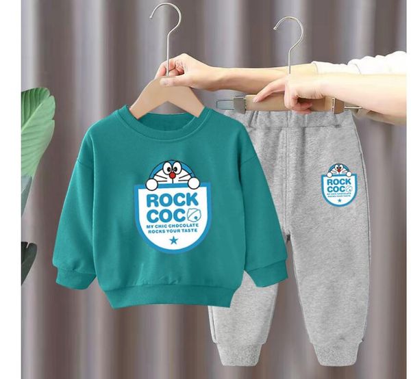 

spring and autumn lovely suit 2022 new children's clothes children's sweater pants two-piece set h3, Blue