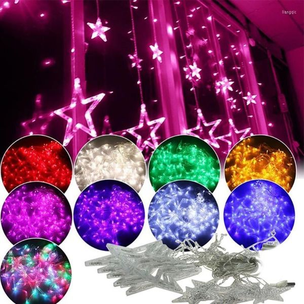 Dizeler LED Noel Işıkları AC 220V EU/AU/Us Romantik Peri Yıldız Perde Dize Aydınlatma Tatil Düğün Çelenk Partisi Dekorasyon
