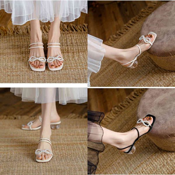 

sandals summer ladies classic high heel women s solid color fashion slipon 35cm thin 220427, Black