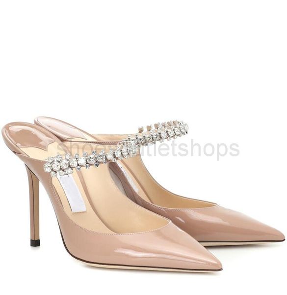 

summer sandals dress shoes slipper ladies bing pumps luxurious brands women's high heels crystals ankle strap wedding with box eu35-42, Black