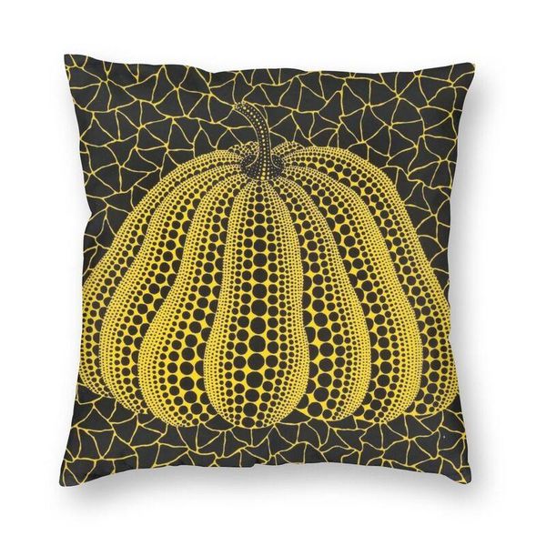 Cuscino/Cuscino Decorativo Giallo Yayoi Kusama Zucca Quadrato Caso di Tiro Complementi Arredo Casa 3D Due Lati Stampa Minimalis Moderno Cuscino Per Livi