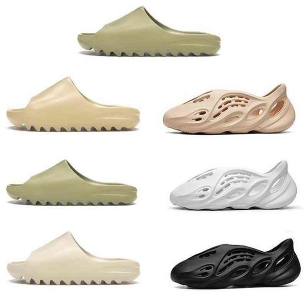 

yeesys slide foam runner slippers kanyes bone west resin desert sand black white earth brown men women mens womens sandals soot core pure en