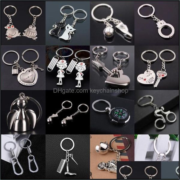 

keychains fashion accessories 1pcs brass bottle opener flamingo lipstick couples lovers keychain for women bag jewelry wedding valentine day, Silver