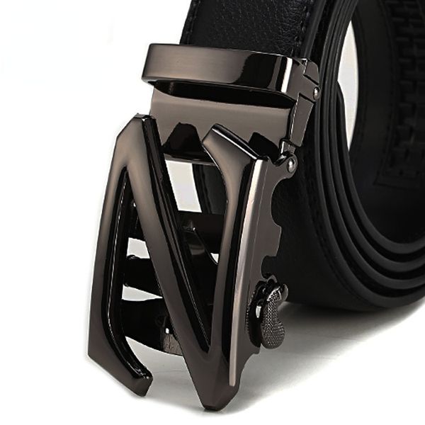 

men's automatic buckle belt mens z buckle leather belts versatile pants belt's men a, Black;brown