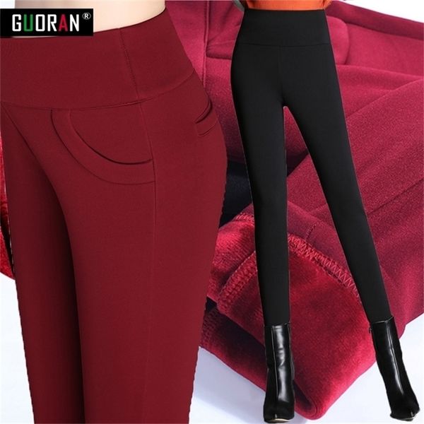 

women pants of the large size women stretch pencil pants plus warm pants capris feet plus size 5xl trousers women 210412, Black;white