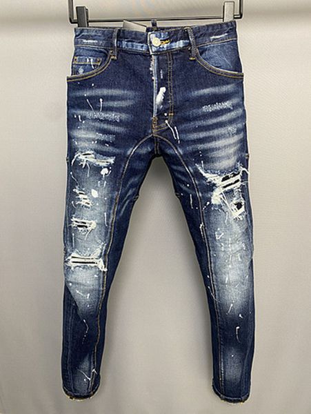 

22ss new men jeans hole light blue dark gray italy brand man long pants trousers streetwear denim skinny slim straight biker jean for d2 28-