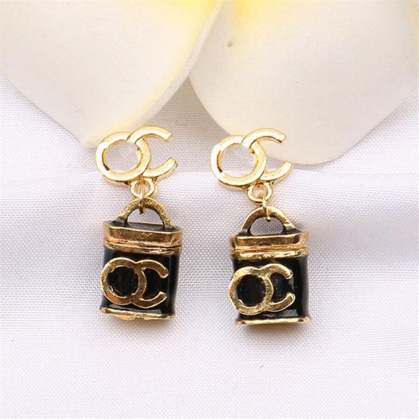 

2colors designer earrings ear stud designers 18k gold plated brand letters fashion women enamel earring wedding party jewerlry cla306f, Golden;silver