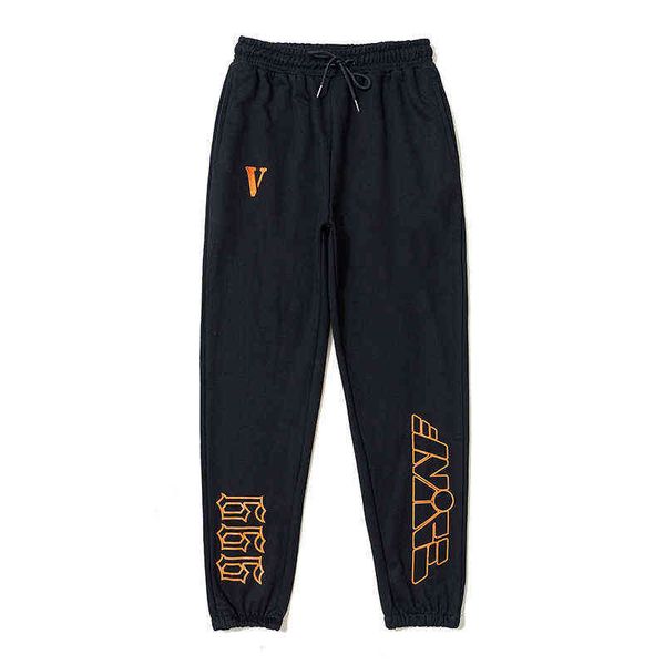 

brand fashion letter printing men's and women's leisure sports pants, Black