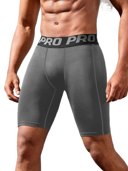 

men letter tape titching sports tights 164f#, Black