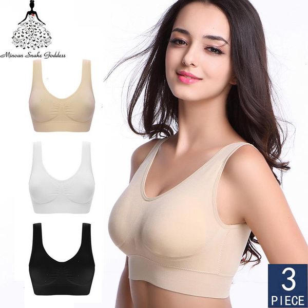 

3pcs set women bra plus size seamless no pad underwear wireless comfortable active bralette brassiere, Red;black