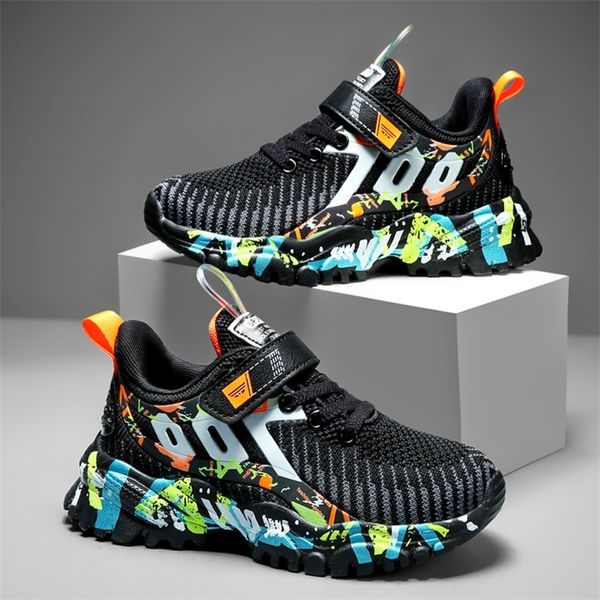 

sepatu olahraga anakanak untuk lakilaki sneakers lari kasual modis bersirkulasi 220611, Black;red