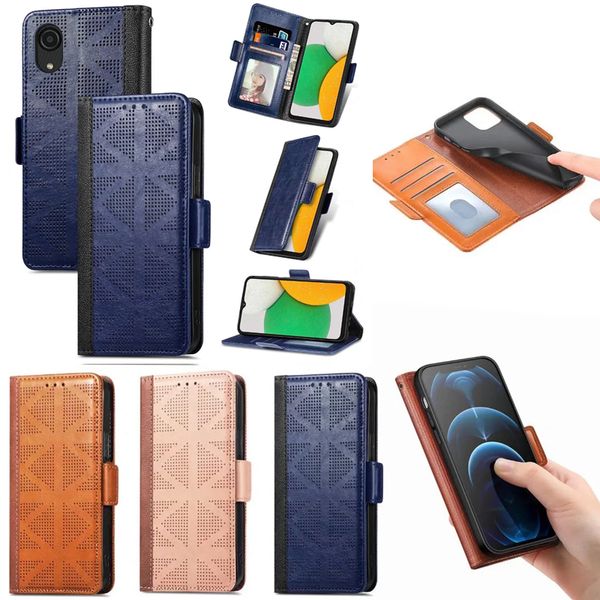 Premium Vegan Leather Carteira Casos para Samsung S22 Ultra Plus M52 5G A13 4G A33 A53 A53 A53 Core A73 Credit Card Cartão Slot Business Book Homens Masculino Flip Capas Bolsa