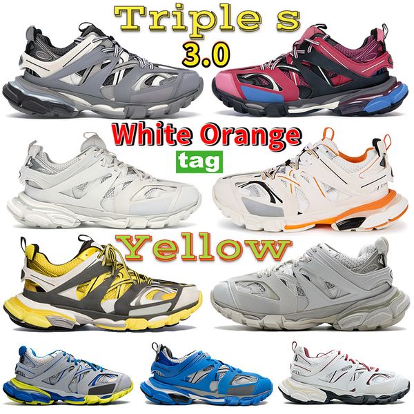 

fashion triple s 3.0 casual shoes paris ice pink blue white orange black men women sneakers lime red metallic sivler navy grey platform