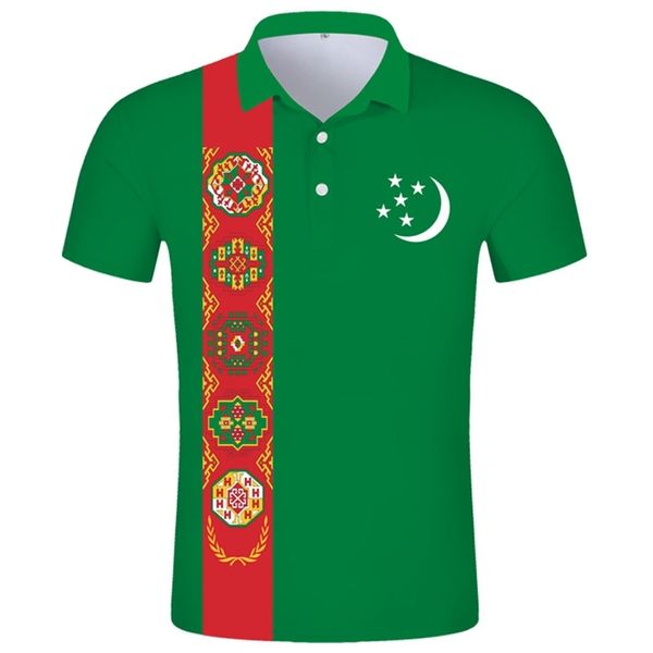 

turkmenistan polo shirt custom name tkm polo shirt nation flag tm kyrgyz turkmen country diy print po text clothes 220702, White;black