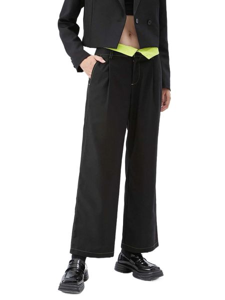 

2 in 1 wide leg pants y0rf#, Black;white