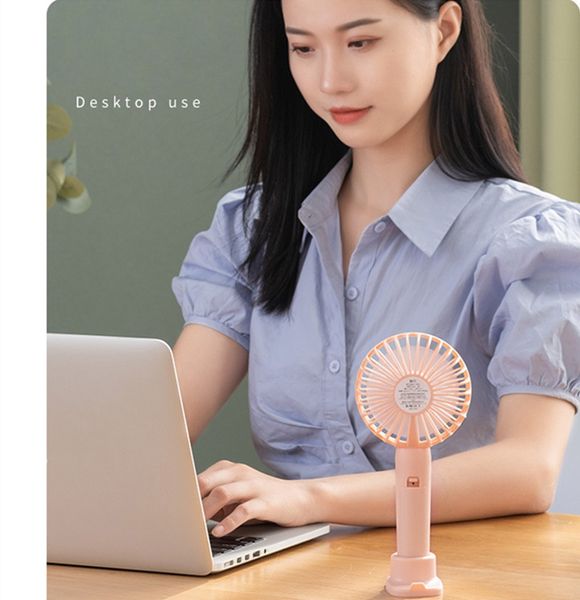 

portable 3 speeds usb mini mute hand-held fan for summer office student deskwith retail box