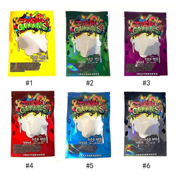 

empty 500mg edibles dank gummies bags packaging worms bears cubes candy gummy zip lock smell proof mylar bag