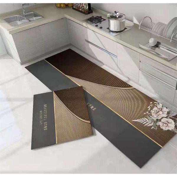 Cucina tappetino per la casa Ingresso Home Zerbino stile di lusso corridoio camera da letto soggiorno decora il pavimento tappeto balcone bagno tappeti antiscivolo 220401