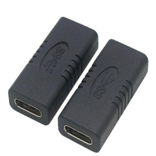 Tragbarer USB-Typ-C-Adapter, Buchse auf Buchse, Konverter, USB-C-Ladedaten-Synchronisierungsadapter, Typ-C-Verlängerungskabelanschluss für Telefon-Tablet