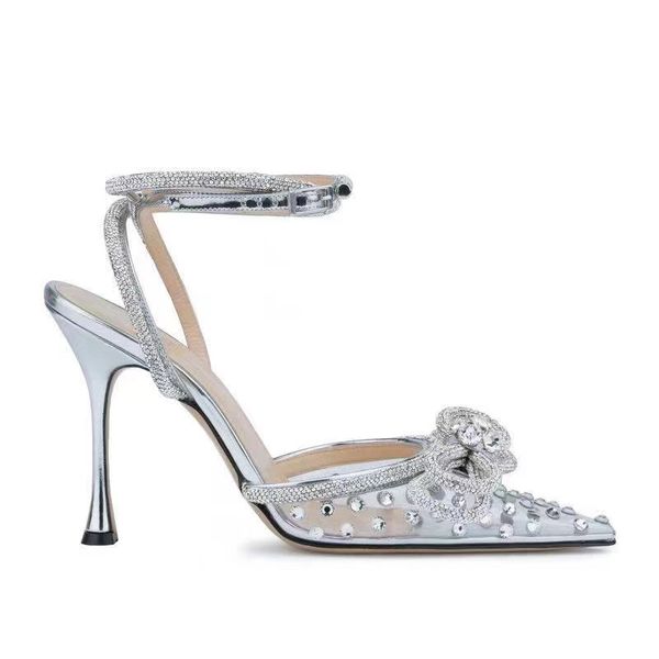 

mach heeled sandals designers fluorescence color transparent pvc dress shoes bow crystal embellished rhinestone stiletto slippers sandal for, Black