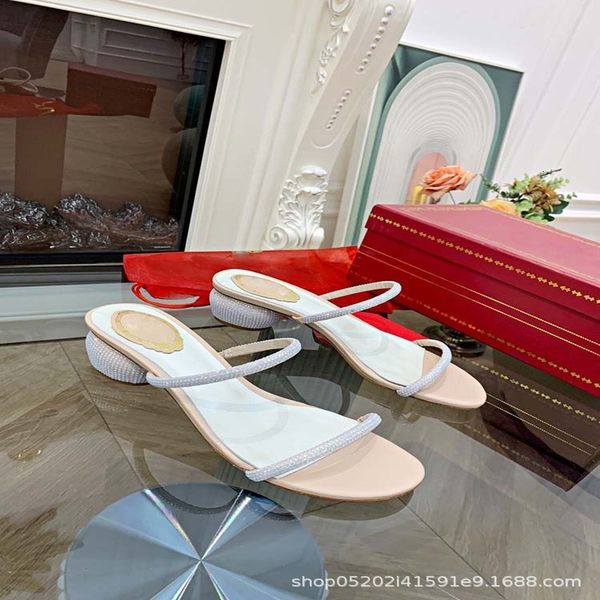 

sandals white round head super fiber korean version leather rubber yunuo with diamond, Black