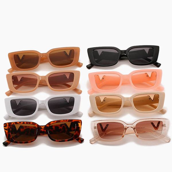 Óculos de sol da moda vintage grande moldura Mulheres v lin coloras de coloras de sol