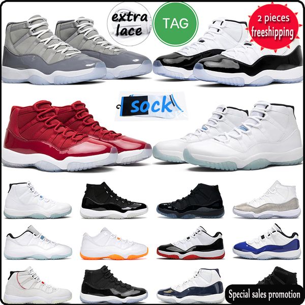 

2022 11s basketball shoes men women cool grey cap and gown platinum tint 11 legend blue bright citrus concord outdoor mens trainer nb, Black