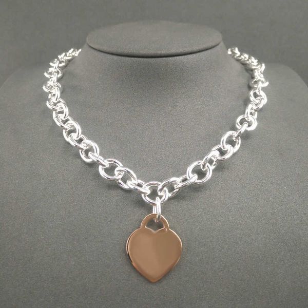 Herz Halskette Sterling Silber Halskette für Frauen klassische herzförmige Anhängerin Damen Halskette Luxusmarke Schmuck Halskette Silber Halskette 508