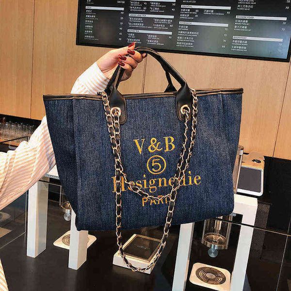 

shoulder bags for women trend luxury tote big shopper canvas chains sling strap vintage fashion handbags 220423