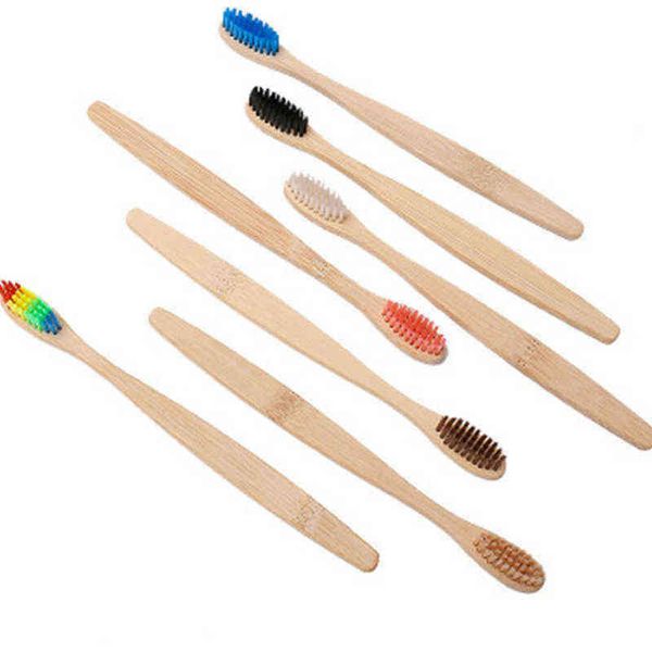 

toothbrush natural bamboo fiber toothbrush soft environmental protection oral care wooden handle 1 piece set 0312