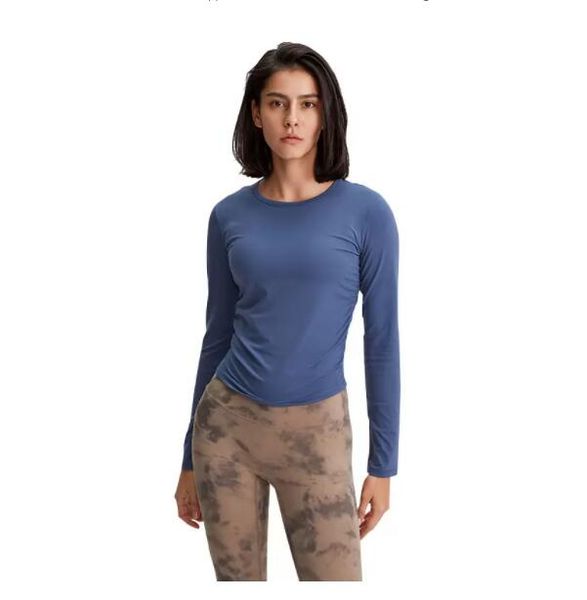 

long sleeve yoga shirts lu162 sports fitness yoga tee gym sports wear for women gym femme jersey mujer running outfits, White;black