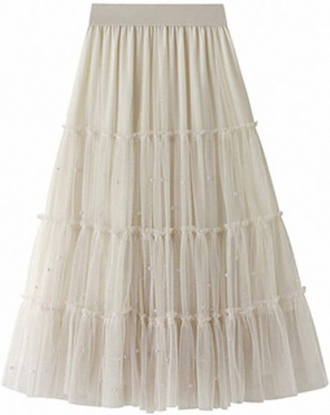 

women's long rainbow a line tulle tutu skirts tiered skirt petticoat a4xt#, Black