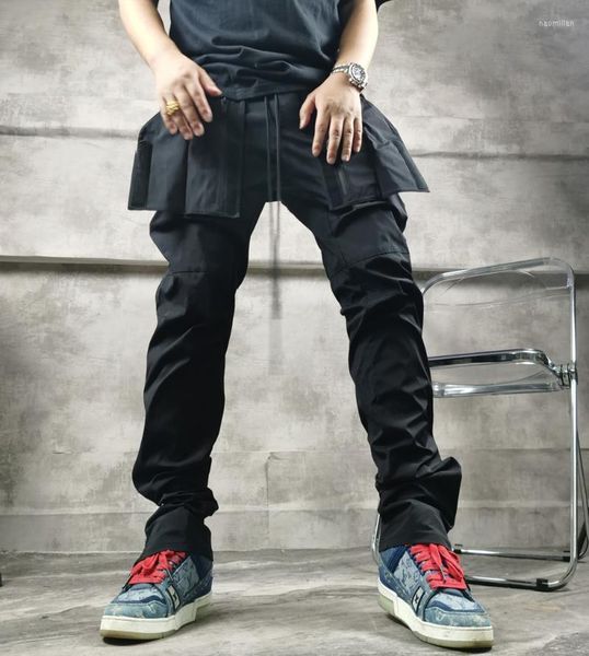 Pantaloni da uomo Cerniera laterale Casual Uomo Donna Jogging da strada di alta qualità Pantaloni con coulisse Pista Nero Grigio Tuta da uomo Naom22