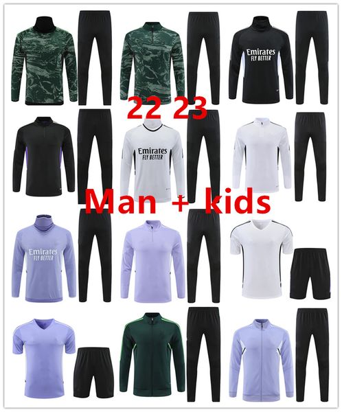 22 23 Set di tute per adulti e bambini Set di giacche a maniche lunghe 2022 2023 chandal survêtement TRAINING completo da uomo kit per bambini