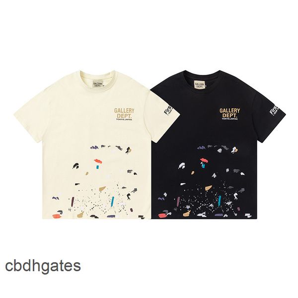 

splashing galleryes los t shirts ink mens designer summer dept star's same hip hop loose men's women's short sleeves, White;black
